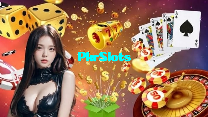 PkrSlots casino presented on mobile device in Pakistan with slots and live games